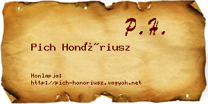 Pich Honóriusz névjegykártya